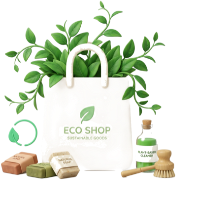 Sustainable shopping illustration